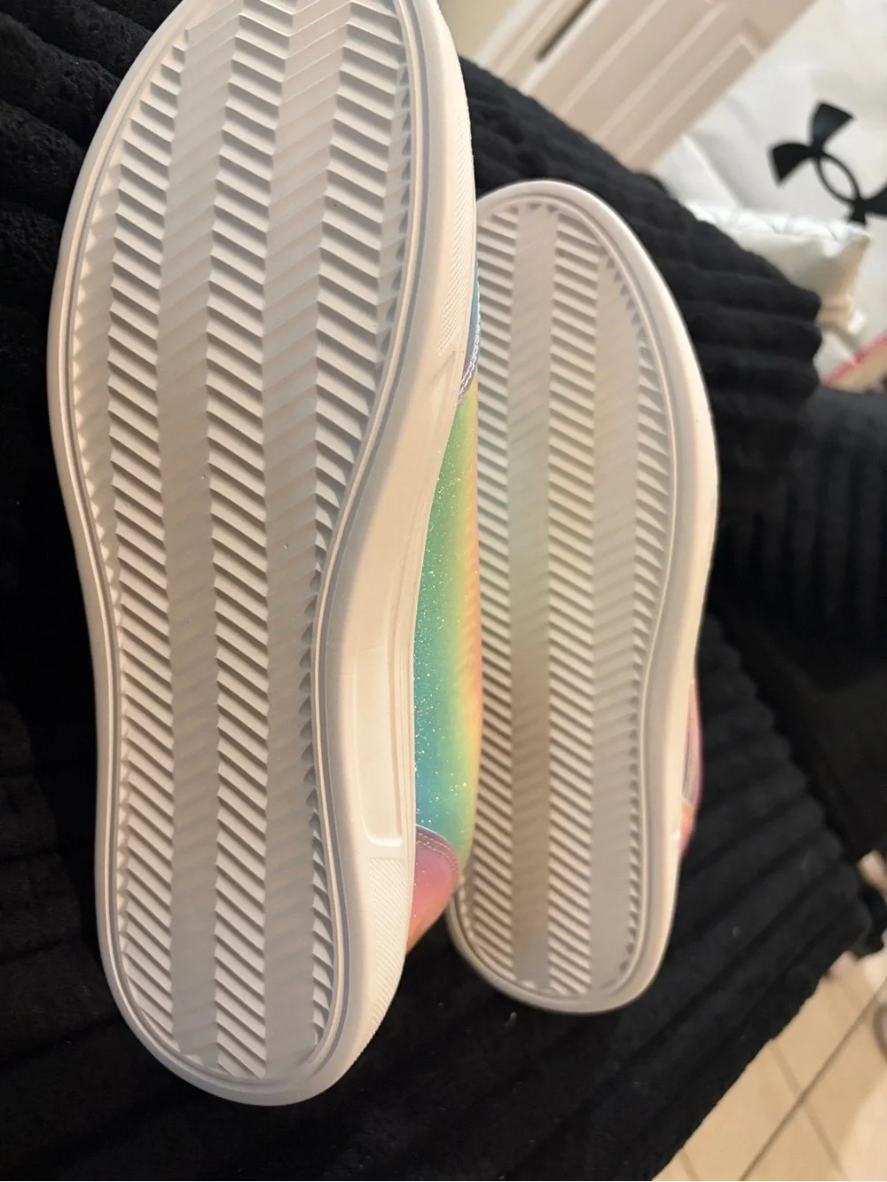 Iridescent Pastel Rainbow Glitter Sneakers